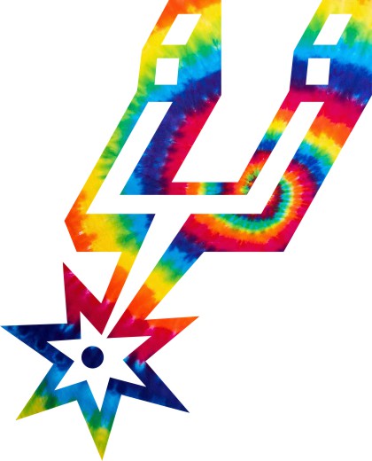 San Antonio Spurs rainbow spiral tie-dye logo iron on paper